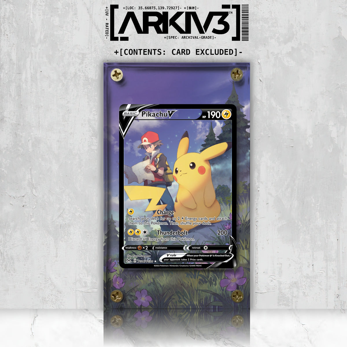 [UNIT: TG16/TG30] // Pikachu V Extended Art Display Case - Raw