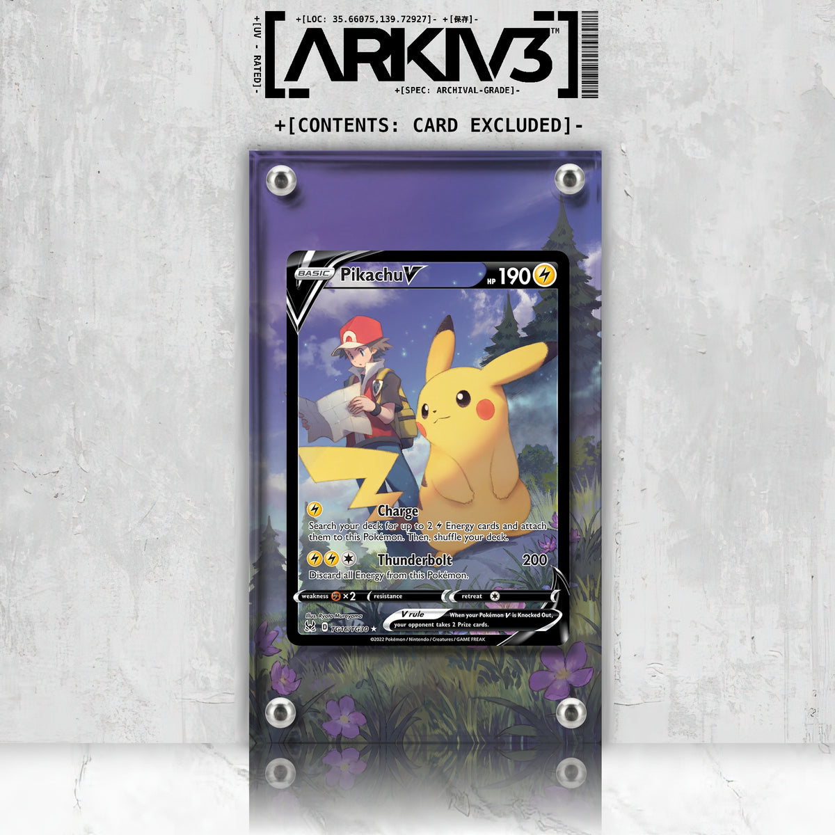 [UNIT: TG16/TG30] // Pikachu V Extended Art Display Case - Raw