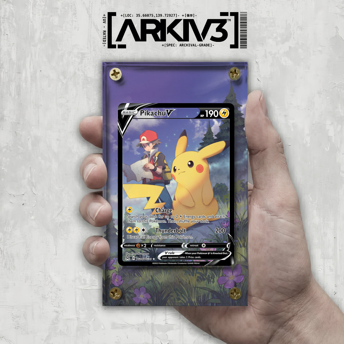 [UNIT: TG16/TG30] // Pikachu V Extended Art Display Case - Raw