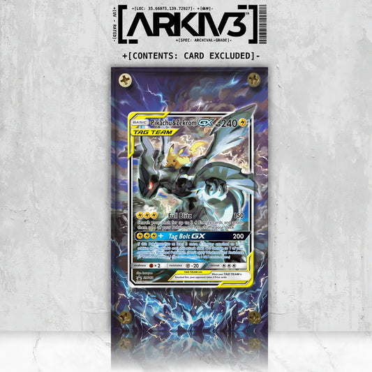 [UNIT: SM168] // Pikachu & Zekrom-GX Extended Art Display Case - Raw