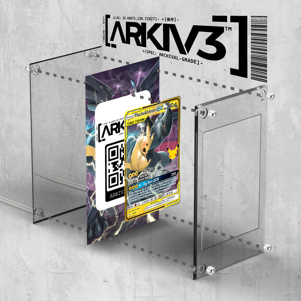 [UNIT: 33/181] // Pikachu & Zekrom GX Extended Art Display Case - Raw