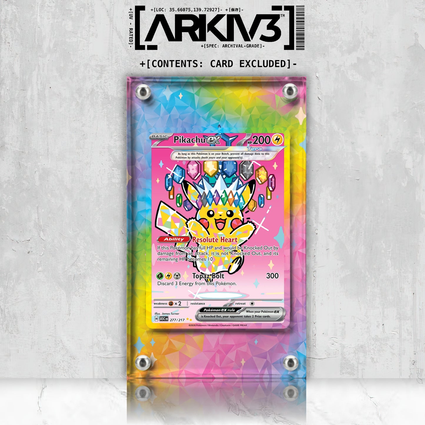 [UNIT: 277/217] // Pikachu ex Extended Art Display Case - Raw