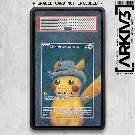 [UNIT: 085] // PSA/TAG Pikachu with Grey Felt Hat Extended Art Display Case - Graded