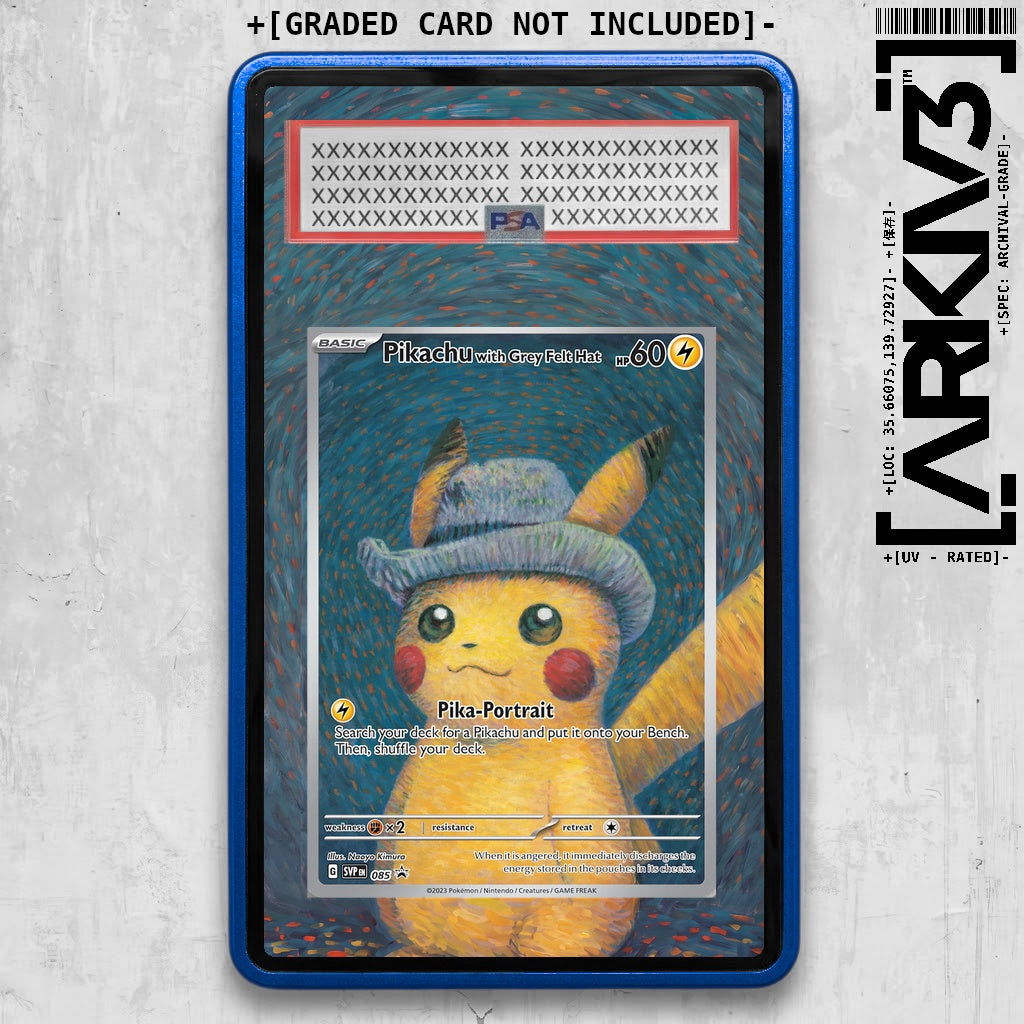 [UNIT: 085] // PSA/TAG Pikachu with Grey Felt Hat Extended Art Display Case - Graded