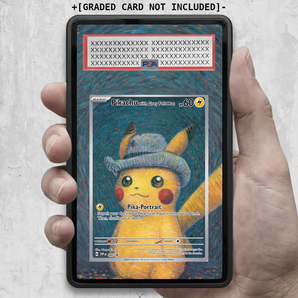 [UNIT: 085] // PSA/TAG Pikachu with Grey Felt Hat Extended Art Display Case - Graded