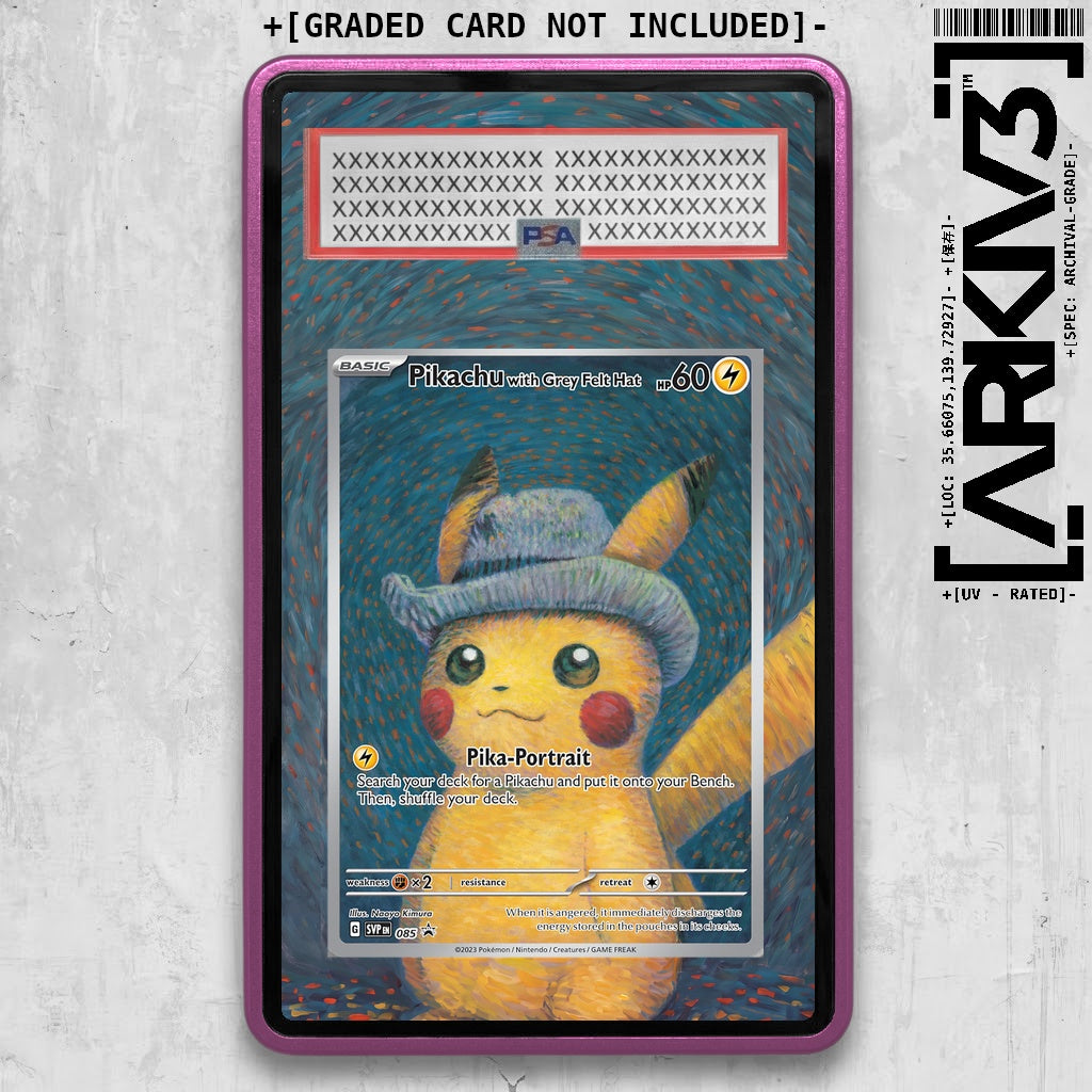 [UNIT: 085] // PSA/TAG Pikachu with Grey Felt Hat Extended Art Display Case - Graded