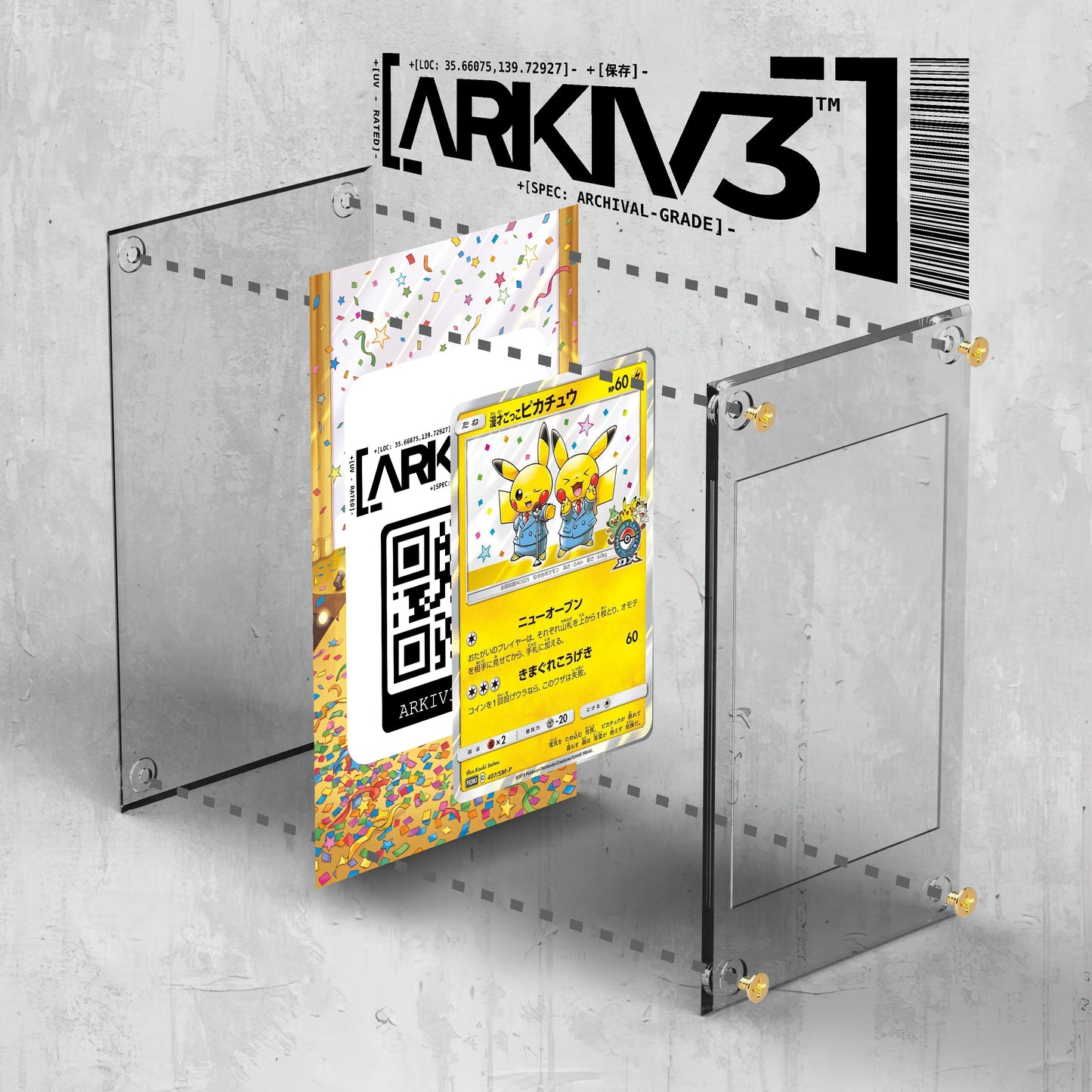[UNIT: ] // Pretend Comedian Pikachu 407-SM-P Extended Art Display Case - Raw