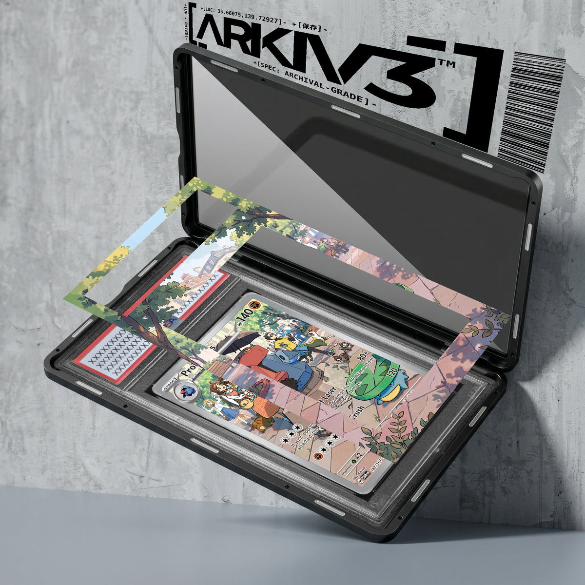 ARKIV3 PSA graded exploded mockup