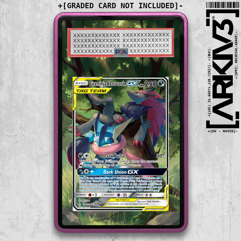 [UNIT: 201/214 // Greninja & Zoroark GX Extended Art Display Case - Graded
