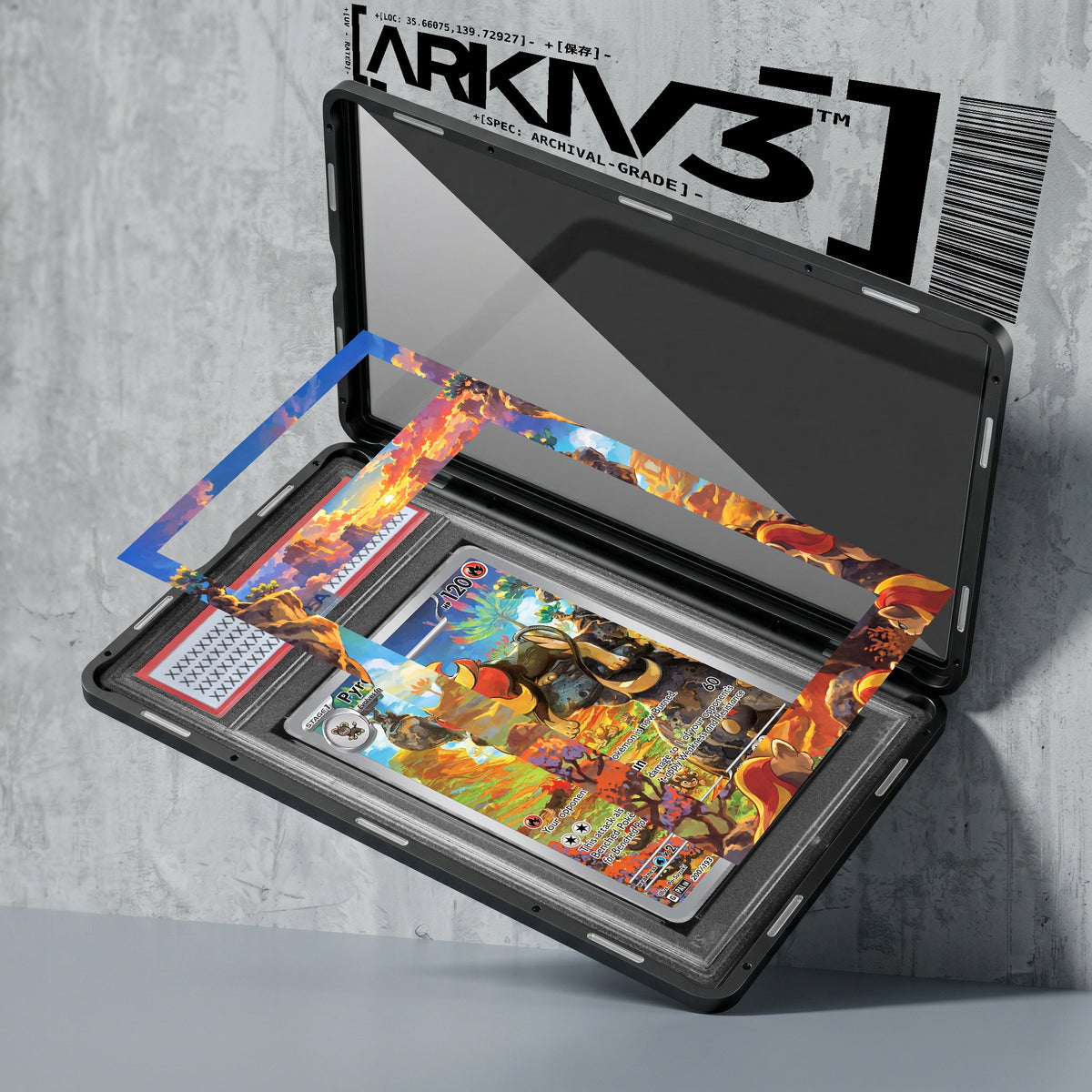 ARKIV3 PSA graded exploded mockup
