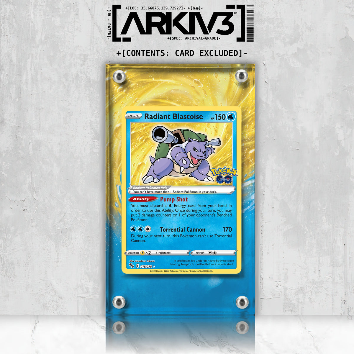 [UNIT: 18/78] // Radiant Blastoise Extended Art Display Case - Raw