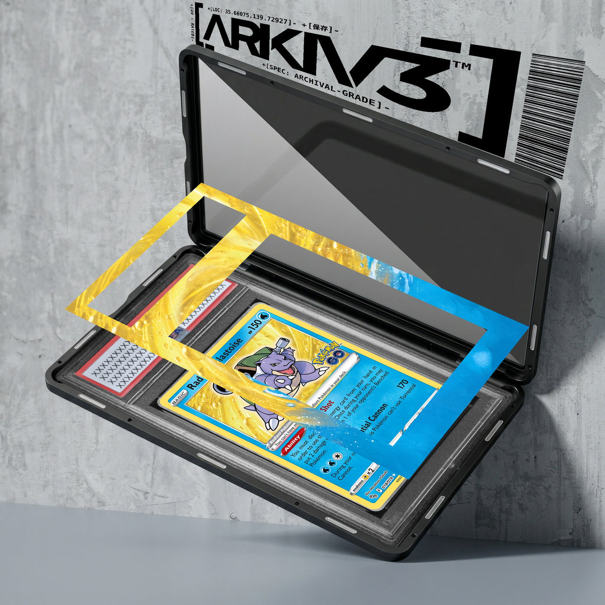 ARKIV3 PSA graded exploded mockup
