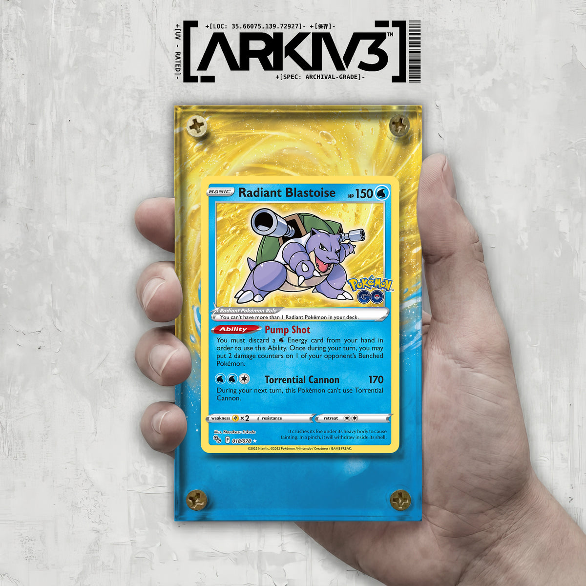 [UNIT: 18/78] // Radiant Blastoise Extended Art Display Case - Raw