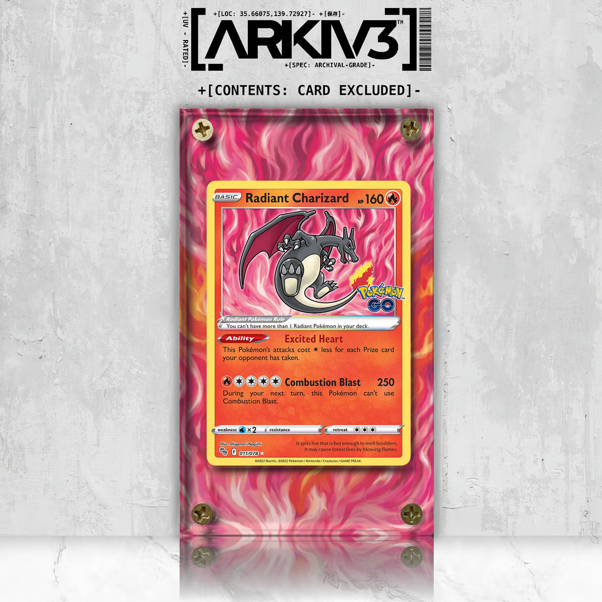 [UNIT: 11/78] // Radiant Charizard Extended Art Display Case - Raw
