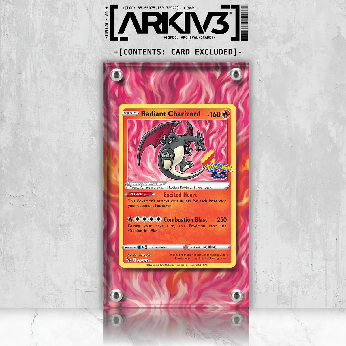 [UNIT: 11/78] // Radiant Charizard Extended Art Display Case - Raw