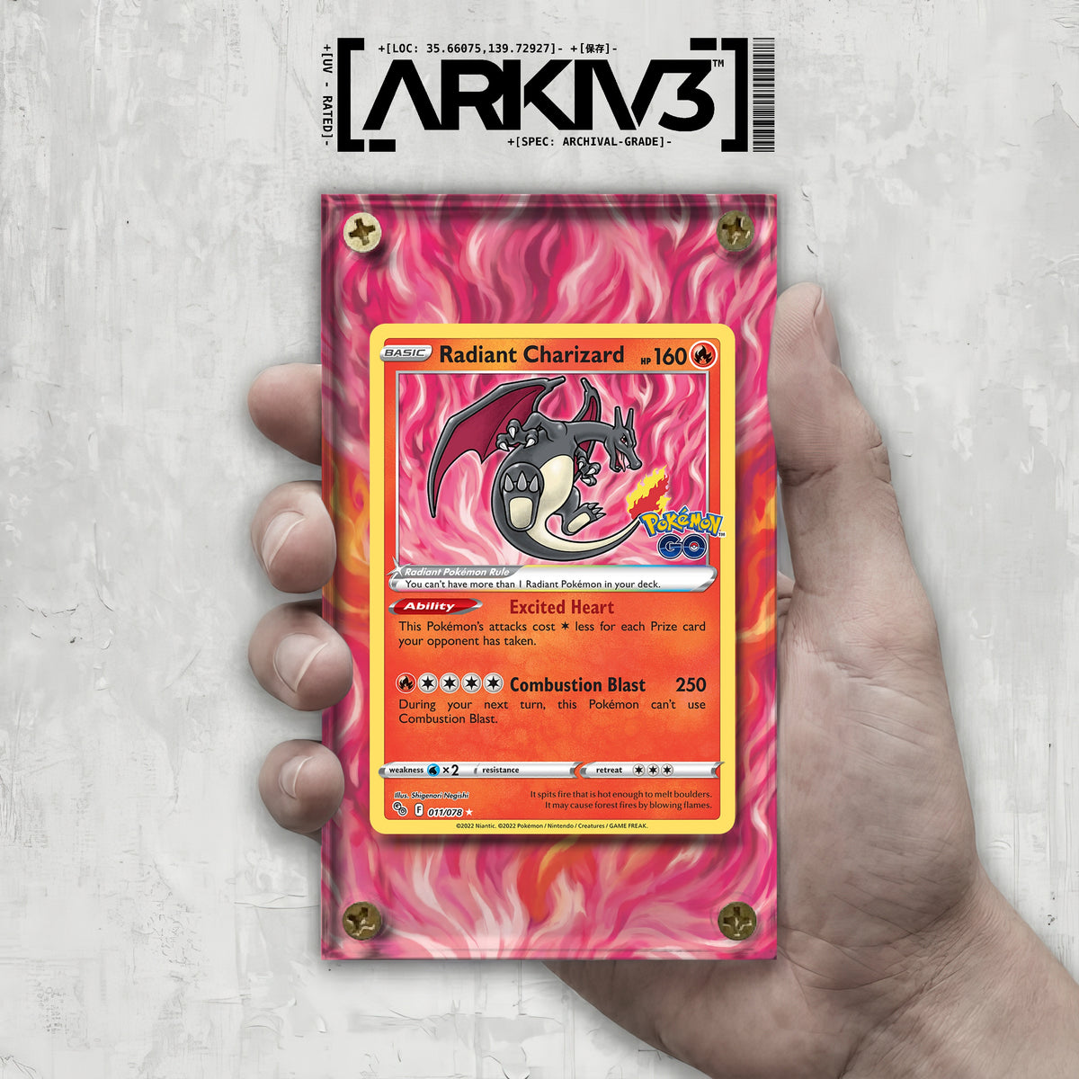[UNIT: 11/78] // Radiant Charizard Extended Art Display Case - Raw
