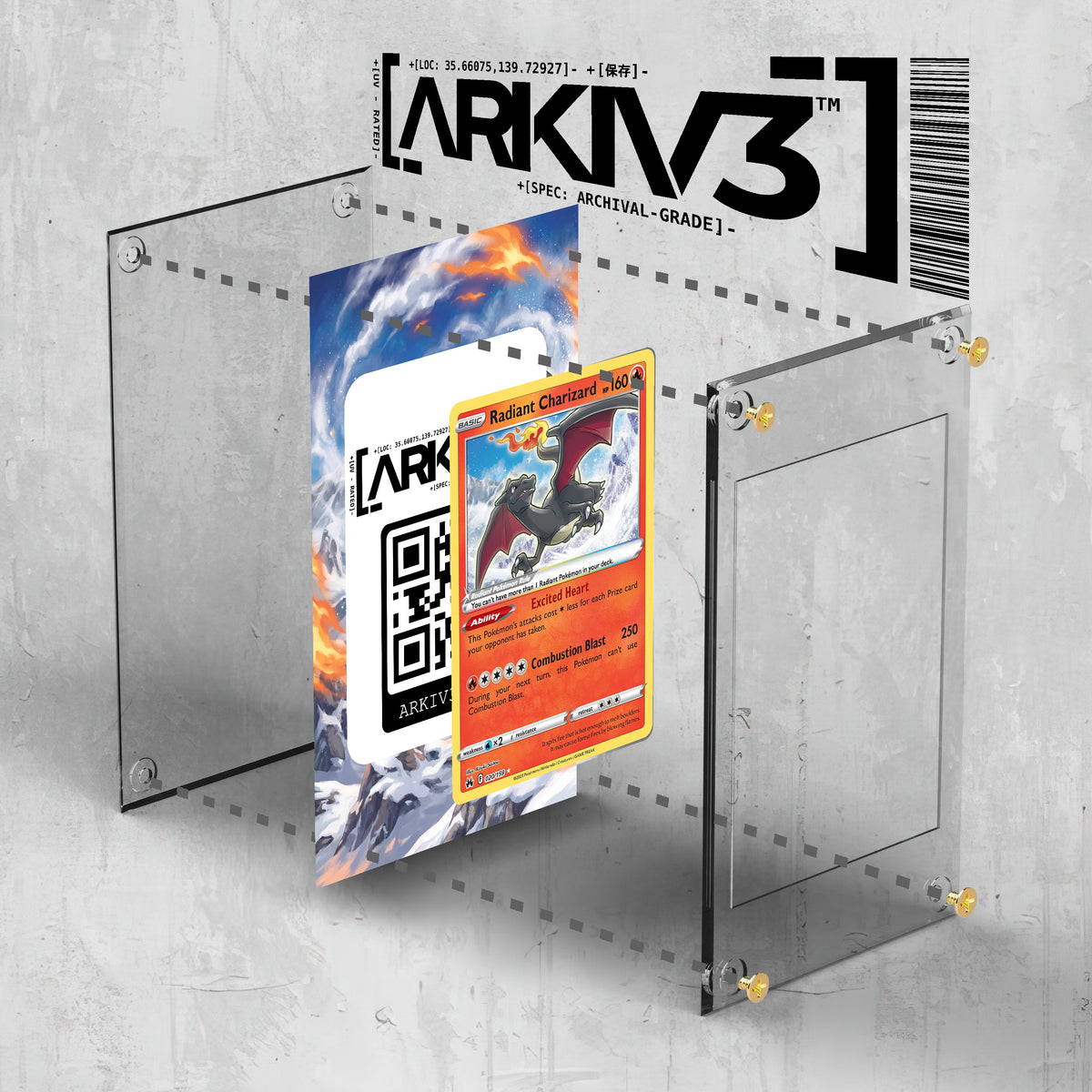 [UNIT: 20/159] // Radiant Charizard Extended Art Display Case - Raw