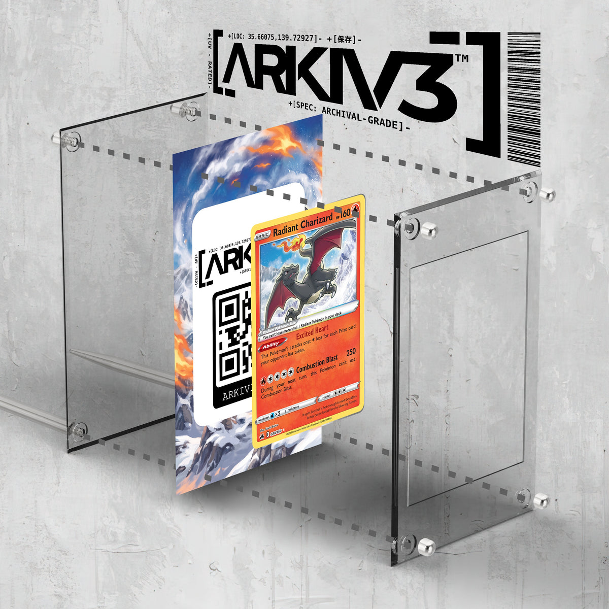 [UNIT: 20/159] // Radiant Charizard Extended Art Display Case - Raw