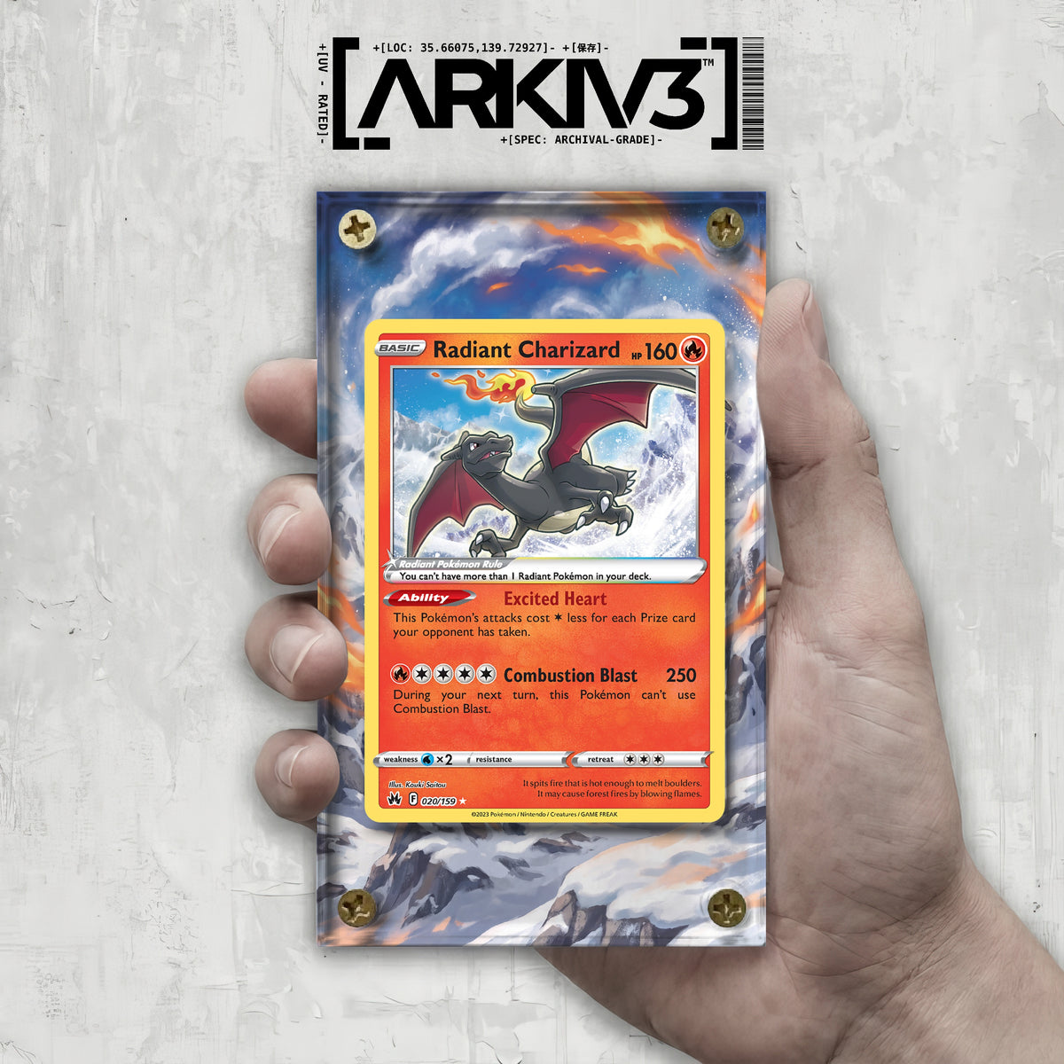 [UNIT: 20/159] // Radiant Charizard Extended Art Display Case - Raw