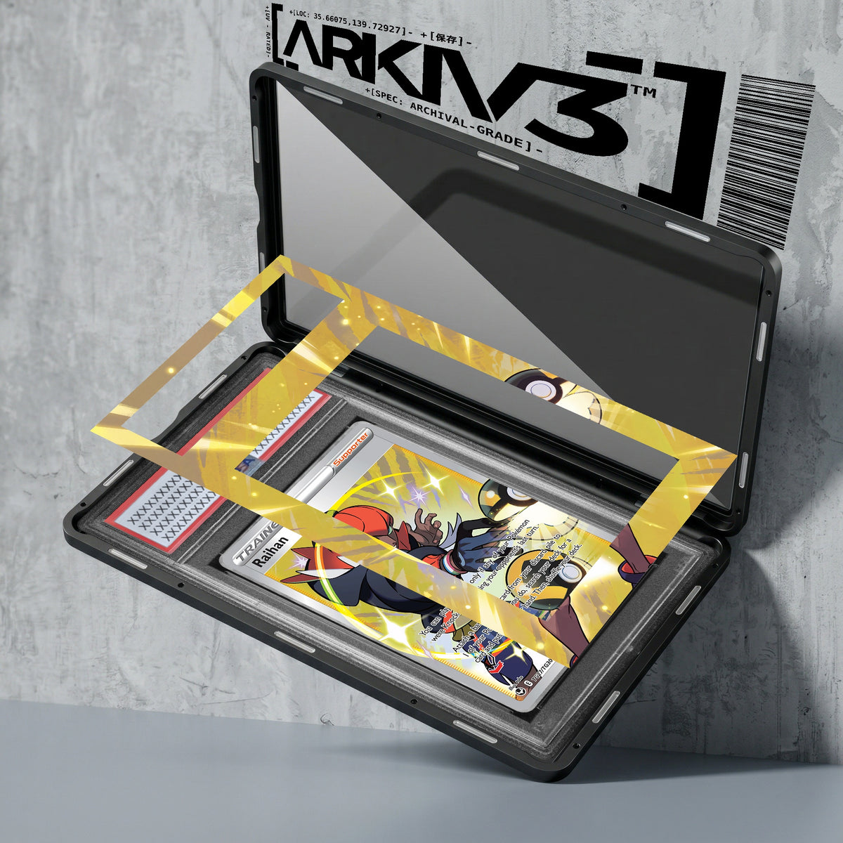 ARKIV3 PSA graded exploded mockup