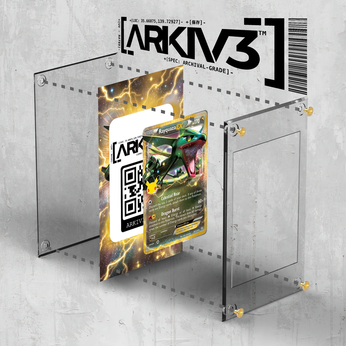 [UNIT: 85/124] // Rayquaza EX Extended Art Display Case - Raw