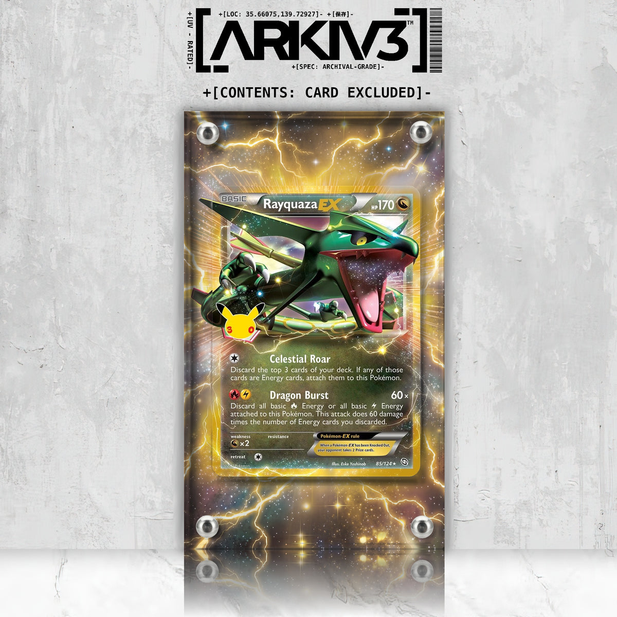 [UNIT: 85/124] // Rayquaza EX Extended Art Display Case - Raw