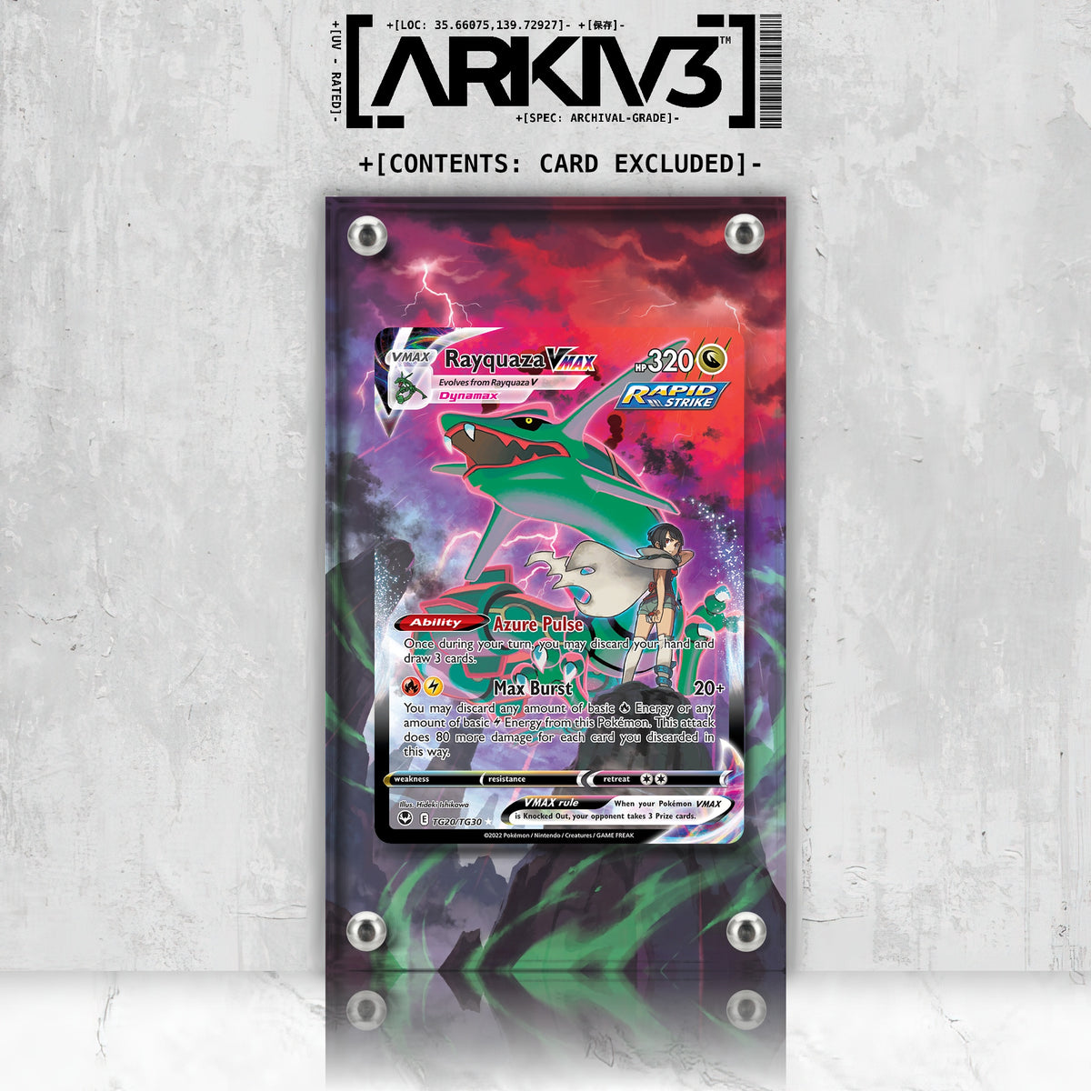 [UNIT: TG20/TG30] // Rayquaza VMAX Extended Art Display Case - Raw