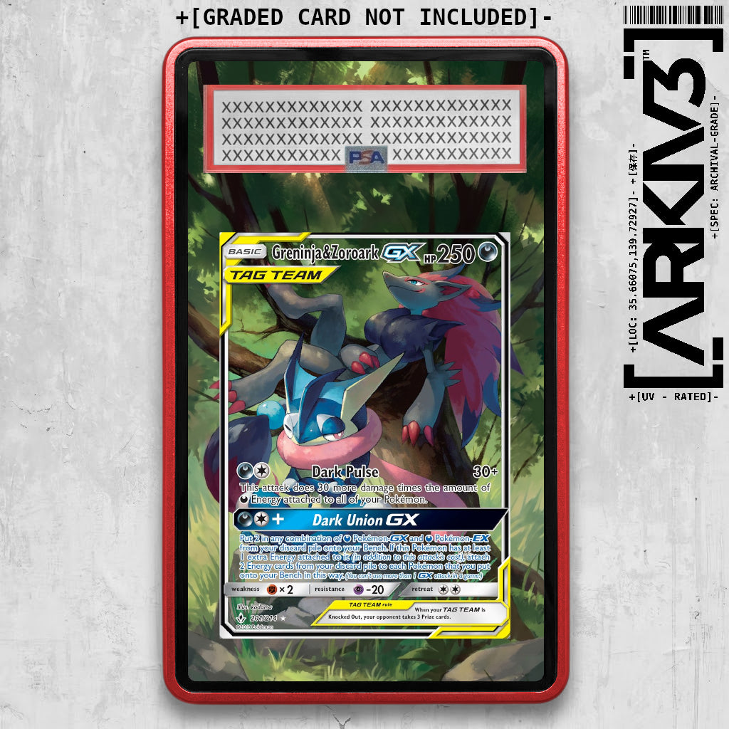 [UNIT: 201/214 // Greninja & Zoroark GX Extended Art Display Case - Graded