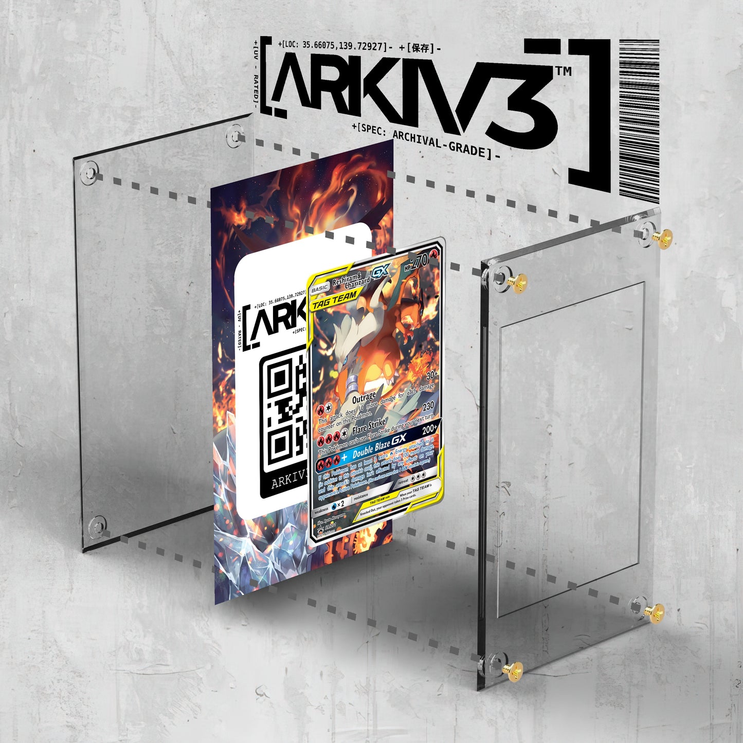 [UNIT: SM201/248] // Reshiram & Charizard-GX Extended Art Display Case - Raw