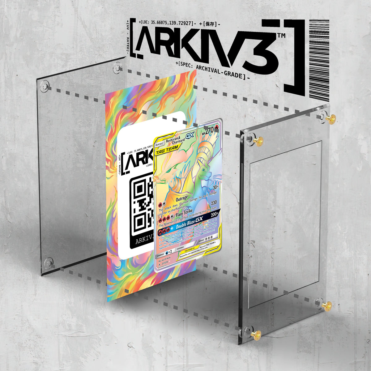 [UNIT: 217/214] // Reshiram & Charizard GX Extended Art Display Case - Raw