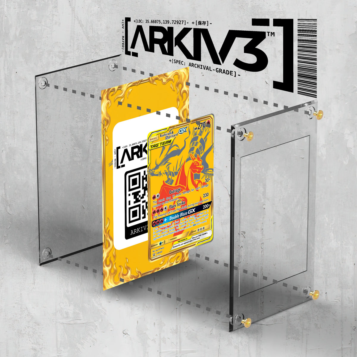 [UNIT: SM247] // Reshiram & Charizard GX Extended Art Display Case - Raw