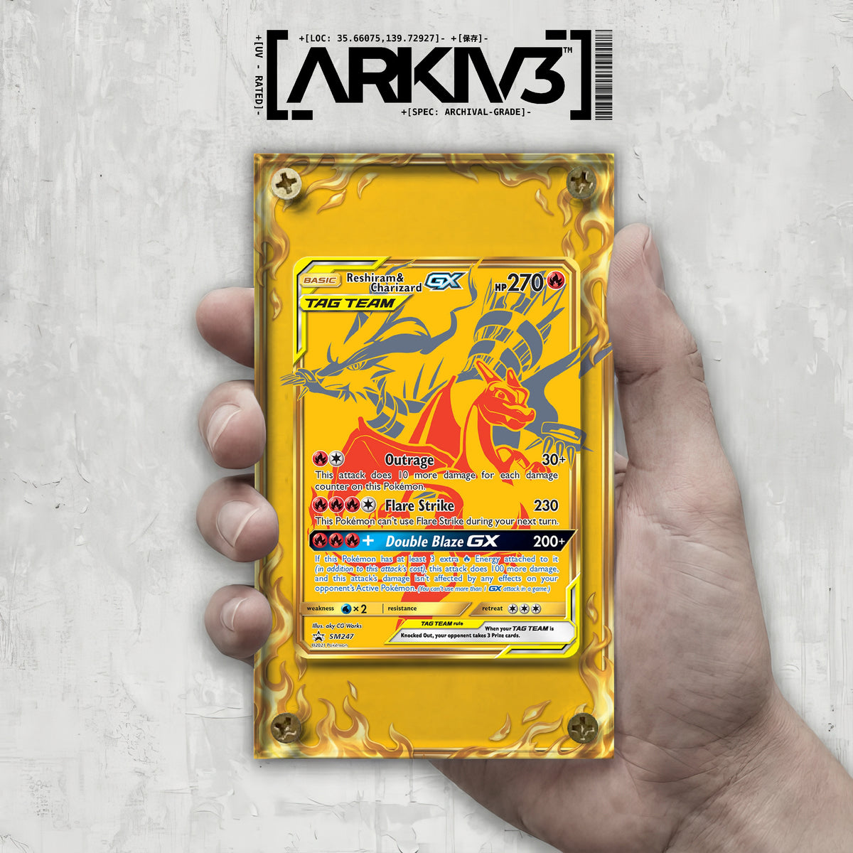 [UNIT: SM247] // Reshiram & Charizard GX Extended Art Display Case - Raw