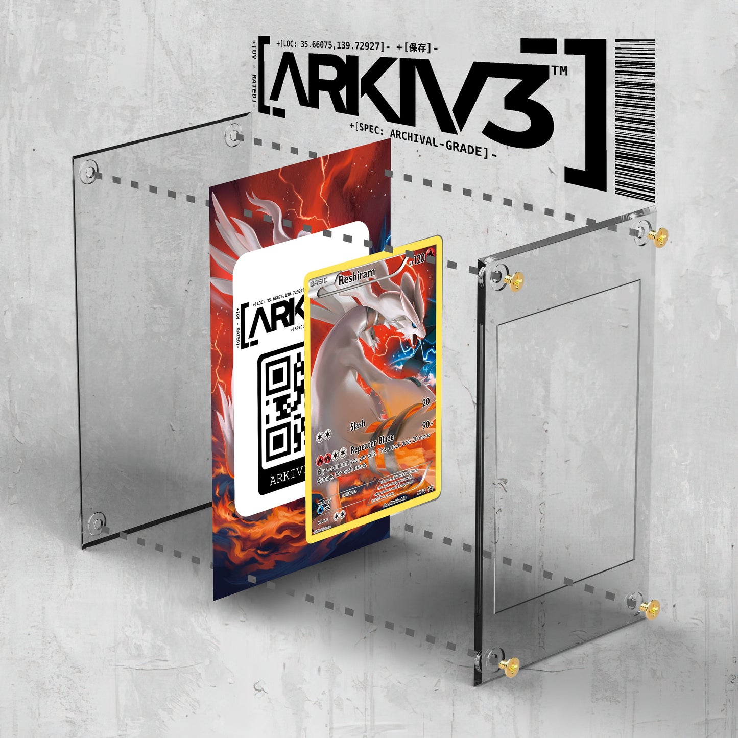 [UNIT: XY74/211] // Reshiram Extended Art Display Case - Raw