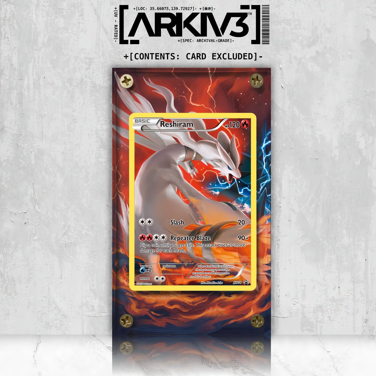[UNIT: XY74/211] // Reshiram Extended Art Display Case - Raw