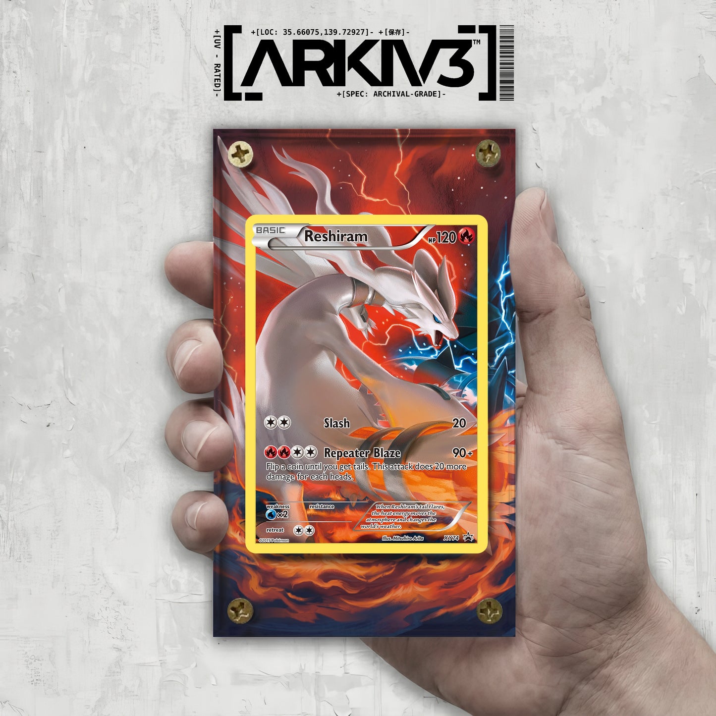 [UNIT: XY74/211] // Reshiram Extended Art Display Case - Raw