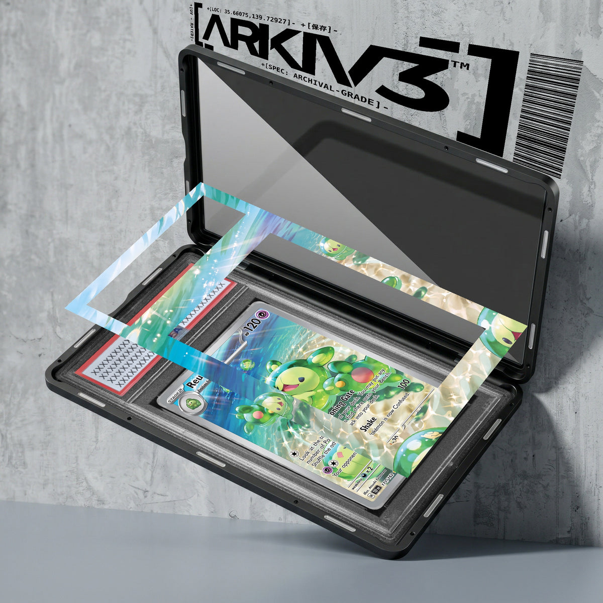 ARKIV3 PSA graded exploded mockup