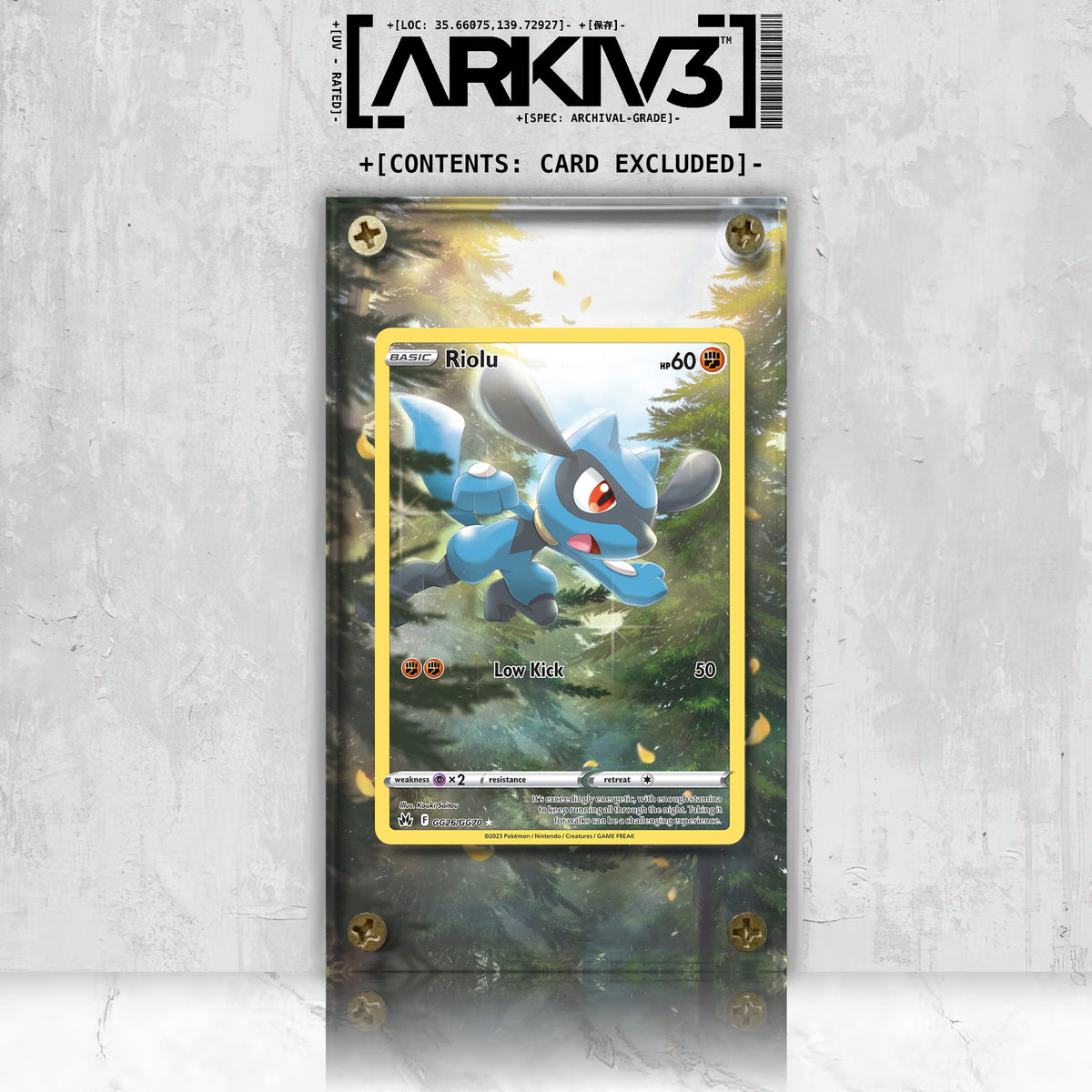 [UNIT: GG26/70] // Riolu Extended Art Display Case - Raw