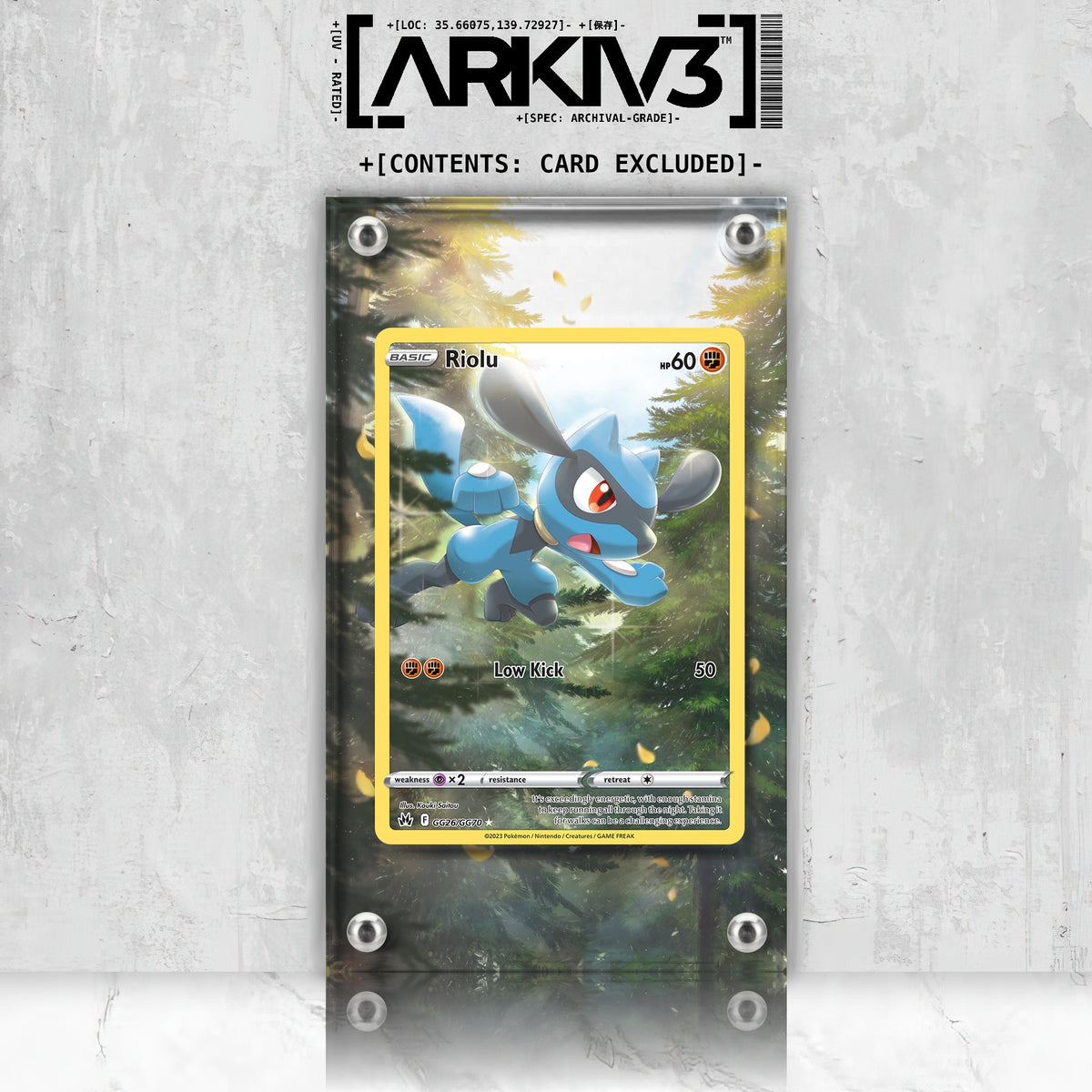 [UNIT: GG26/70] // Riolu Extended Art Display Case - Raw