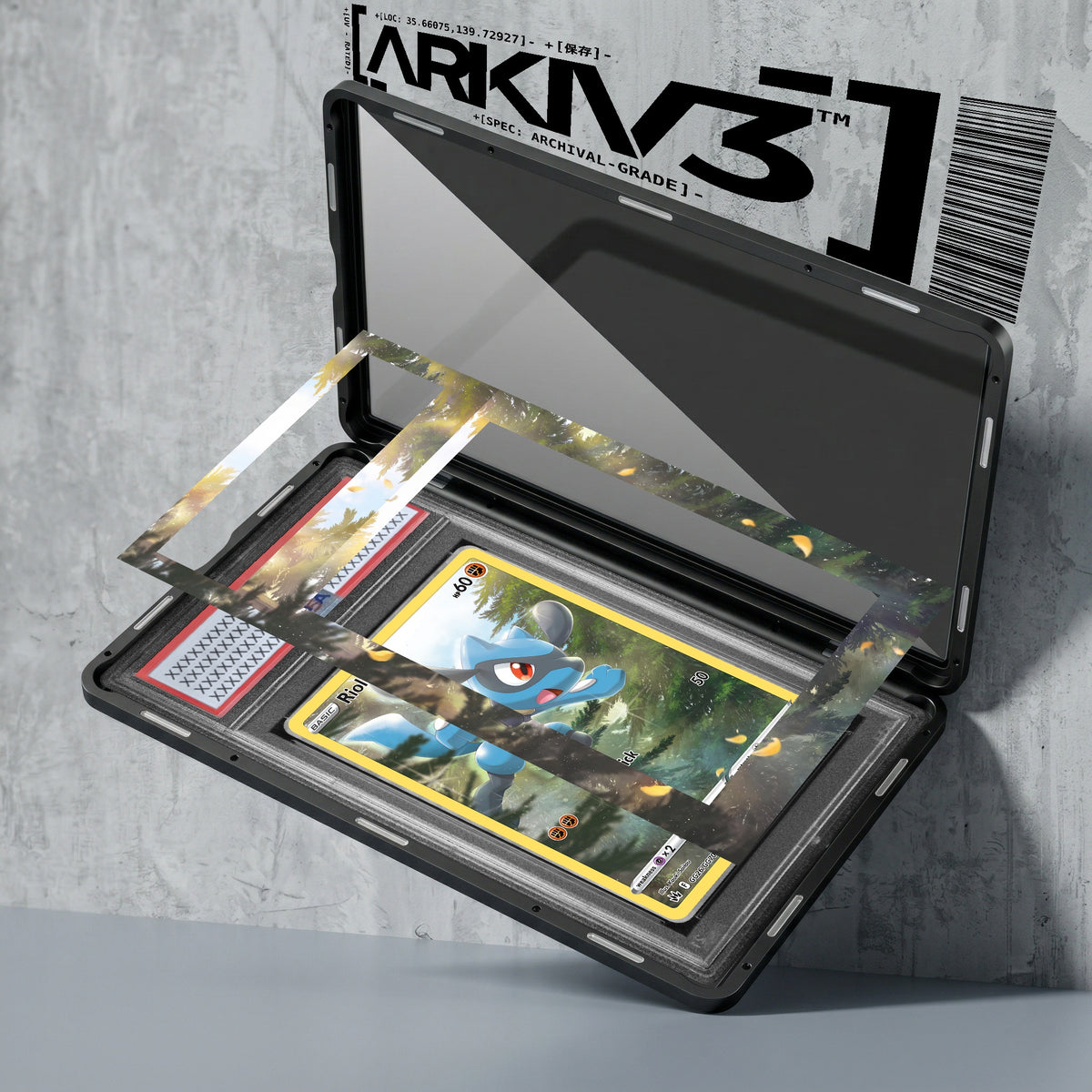 ARKIV3 PSA graded exploded mockup