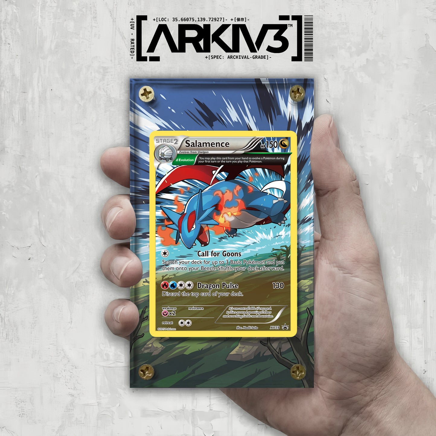 [UNIT: XY59/211] // Salamence Extended Art Display Case - Raw