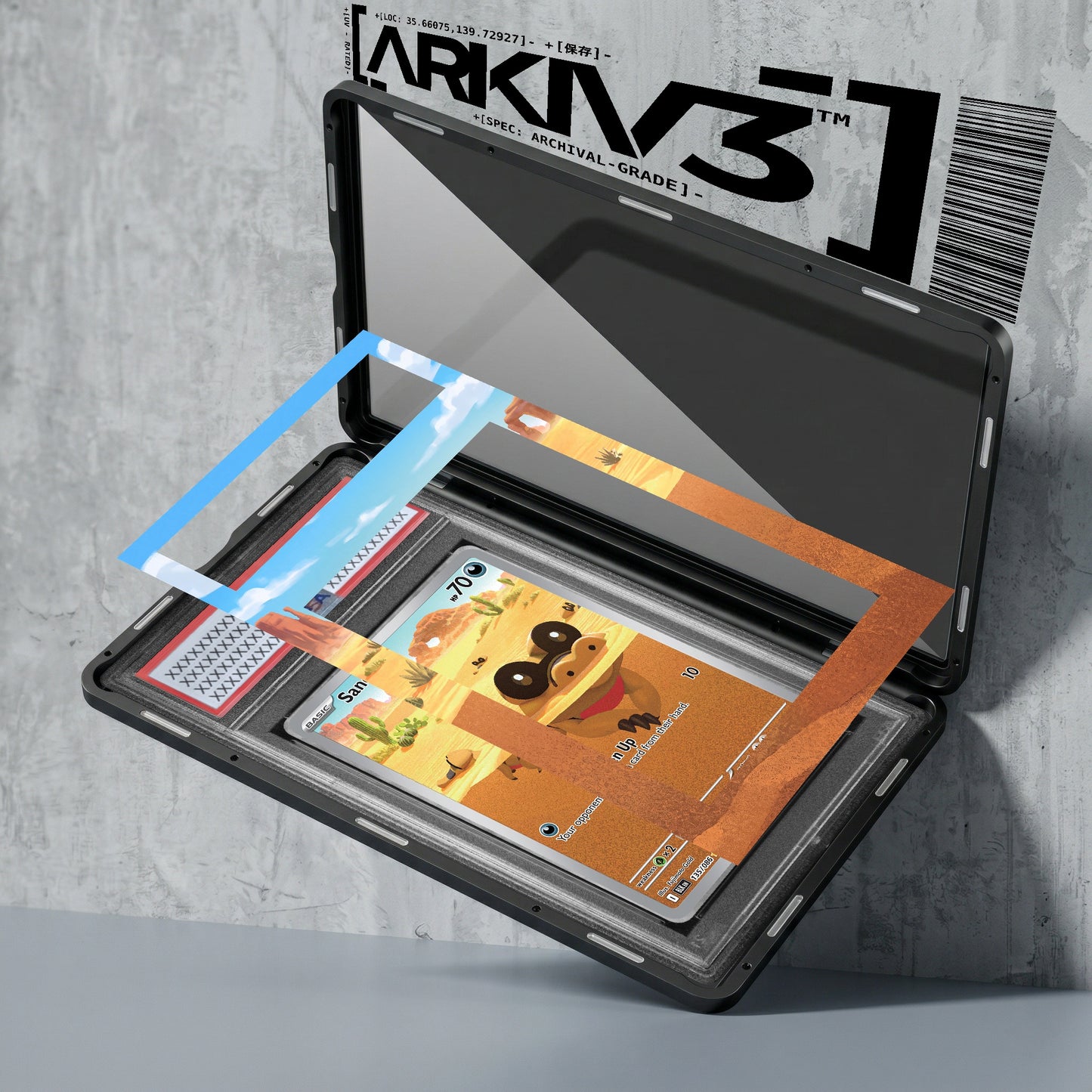 ARKIV3 PSA graded exploded mockup