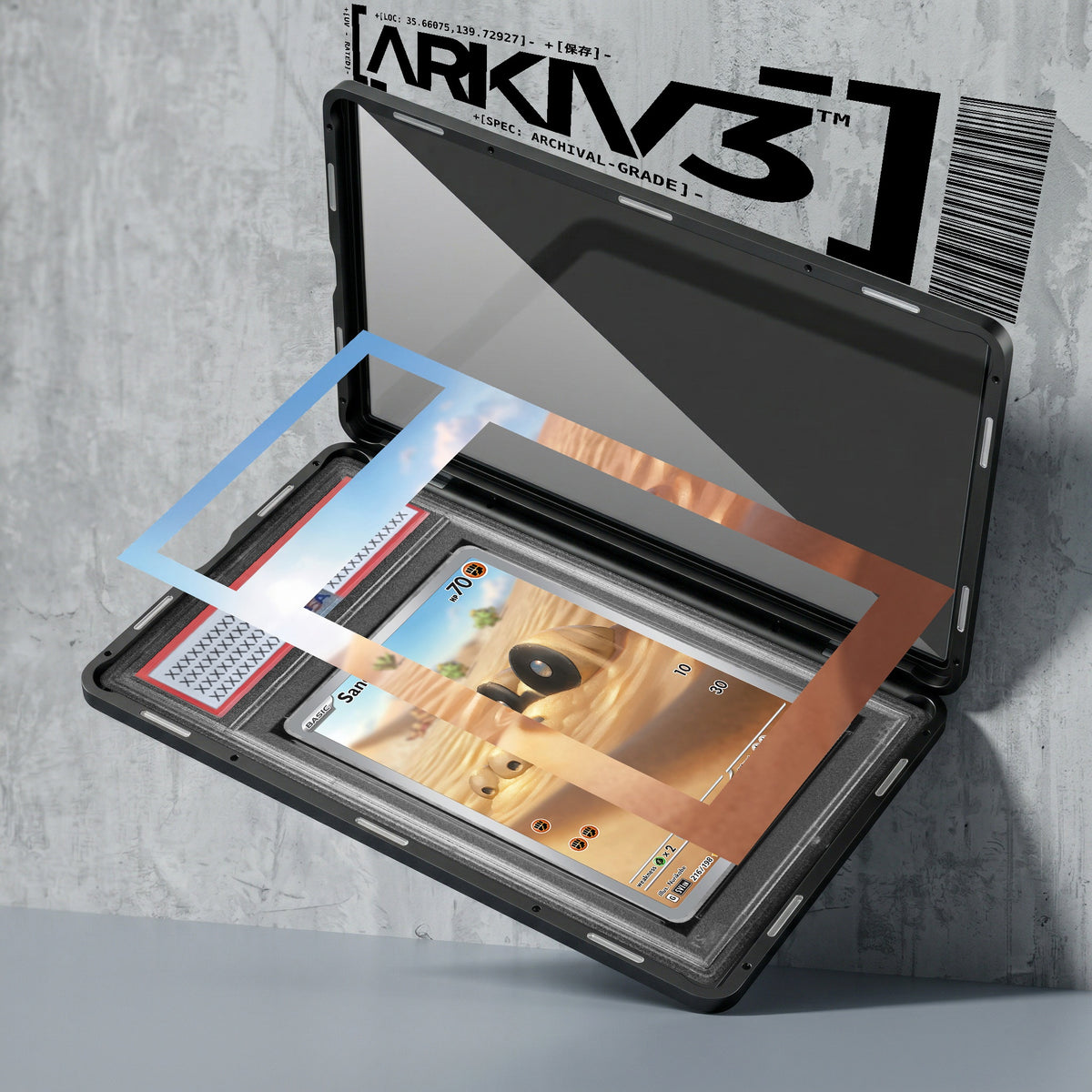 ARKIV3 PSA graded exploded mockup