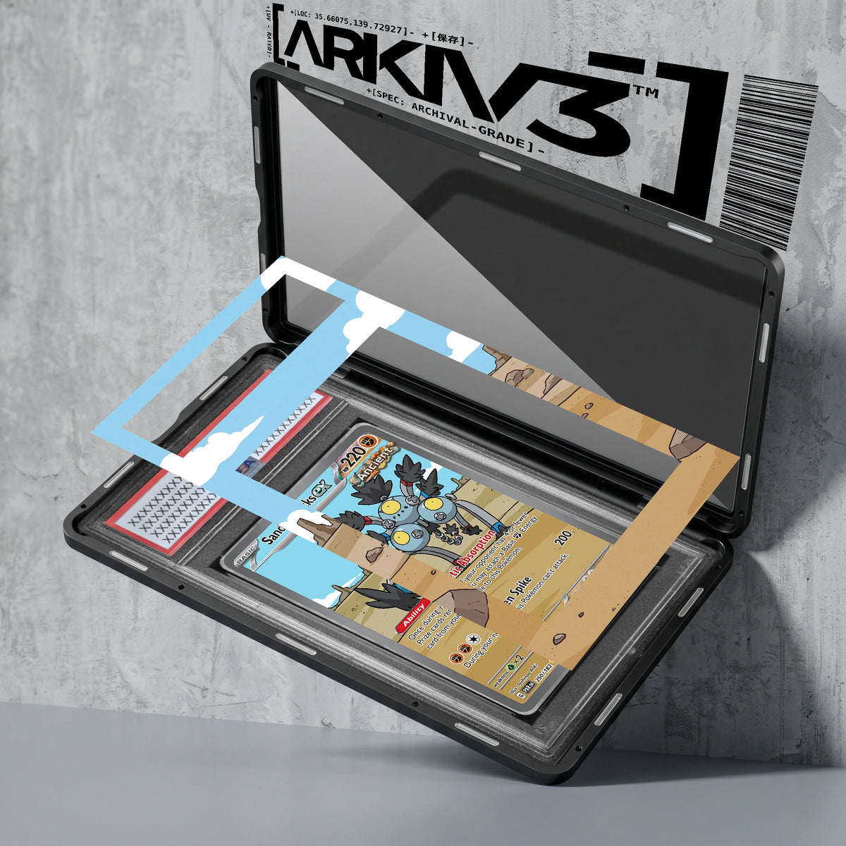 ARKIV3 PSA graded exploded mockup