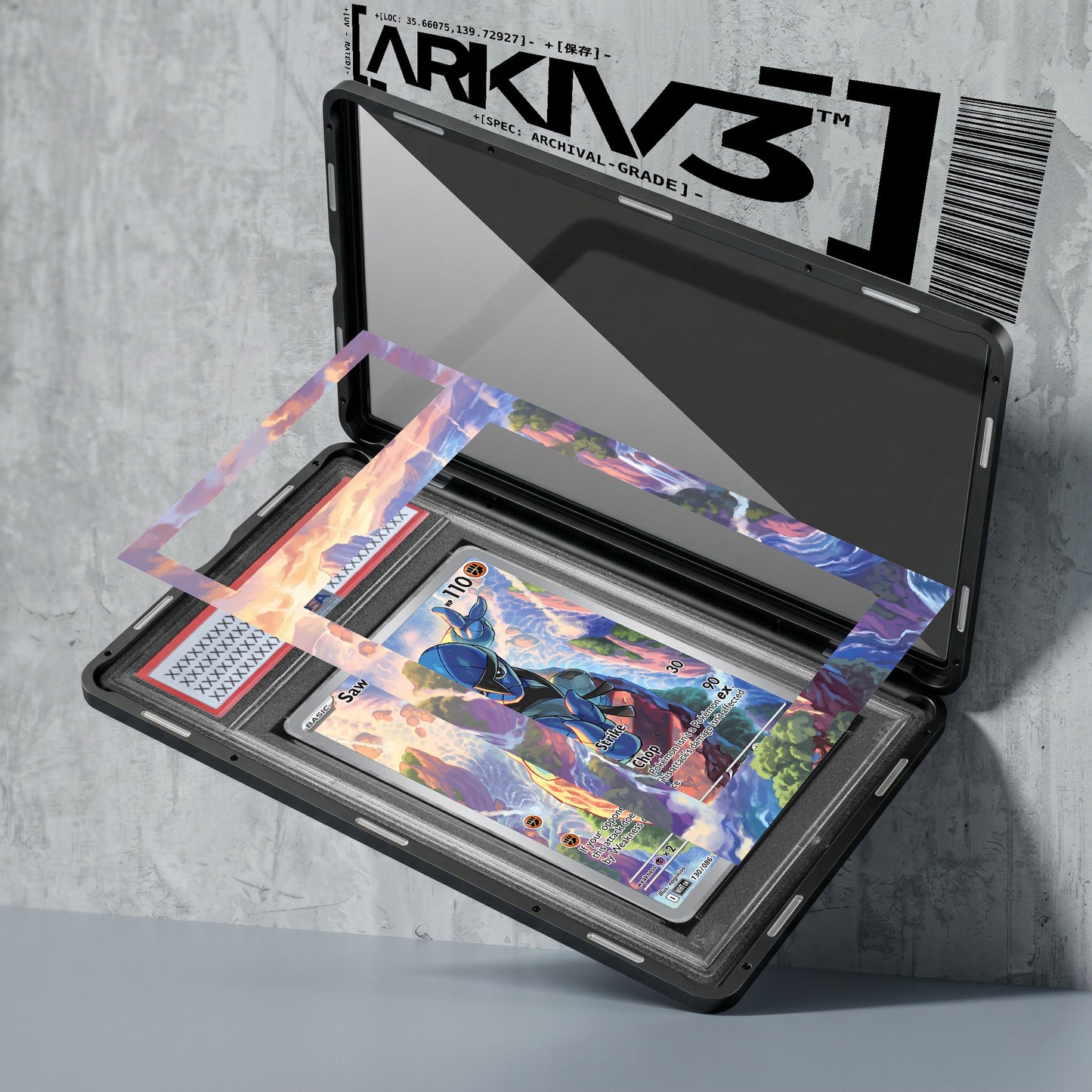 ARKIV3 PSA graded exploded mockup