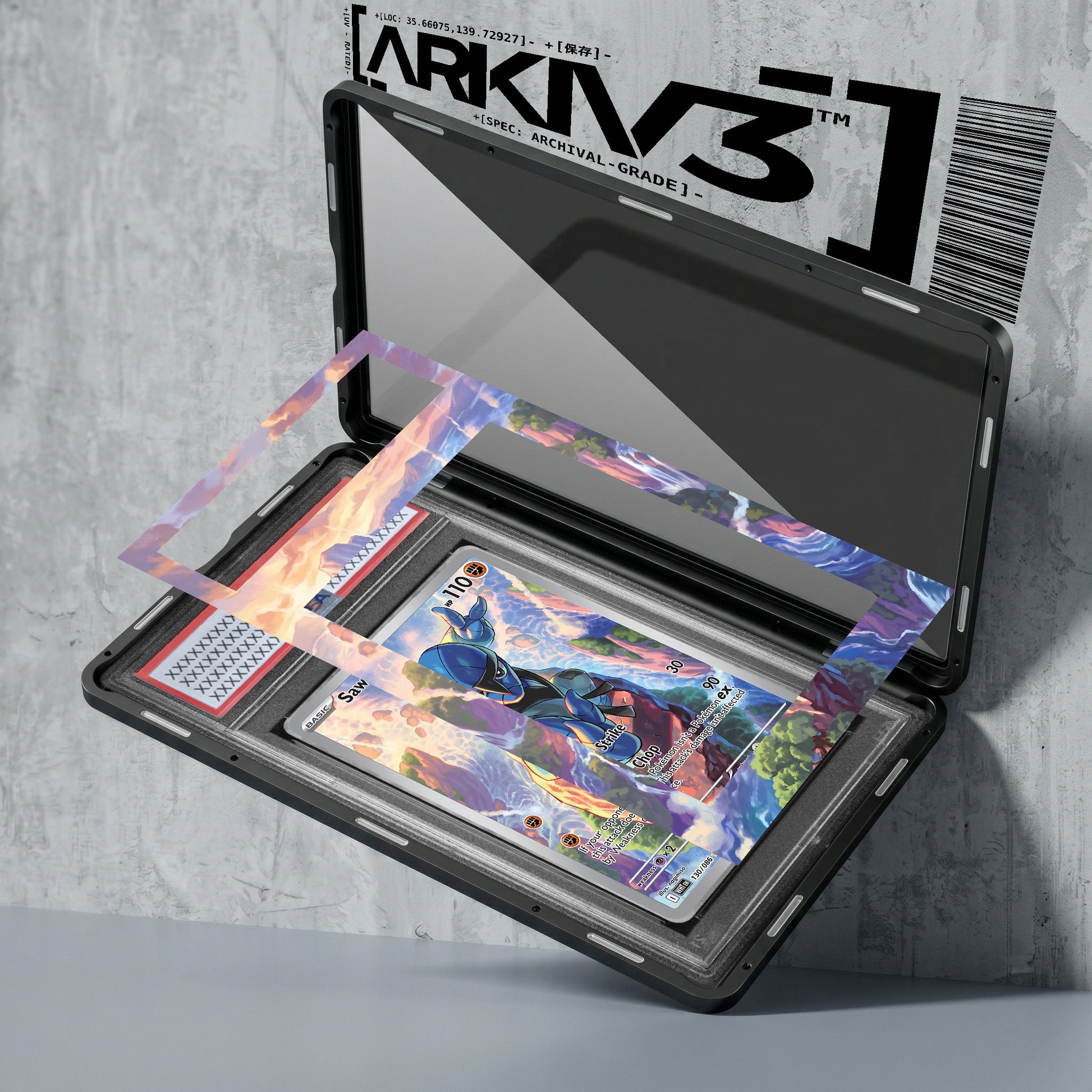 ARKIV3 PSA graded exploded mockup