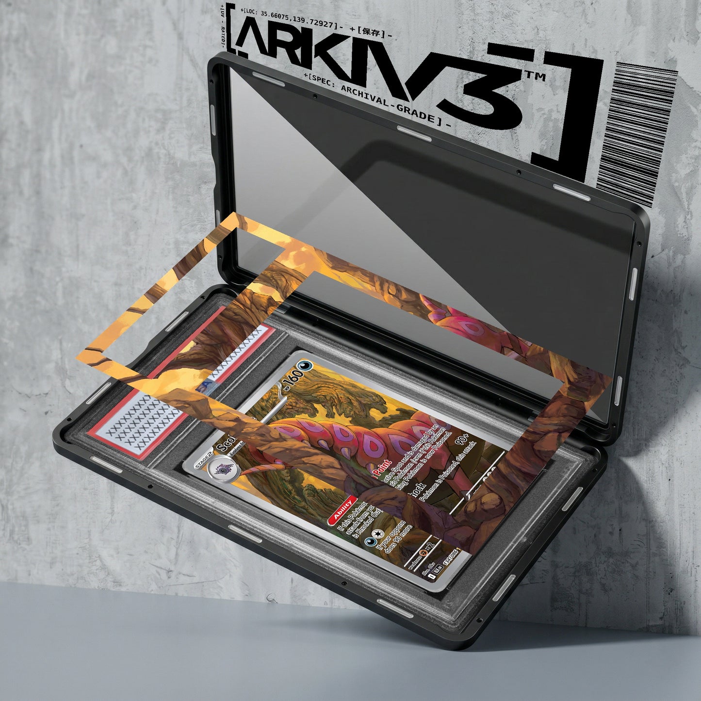ARKIV3 PSA graded exploded mockup
