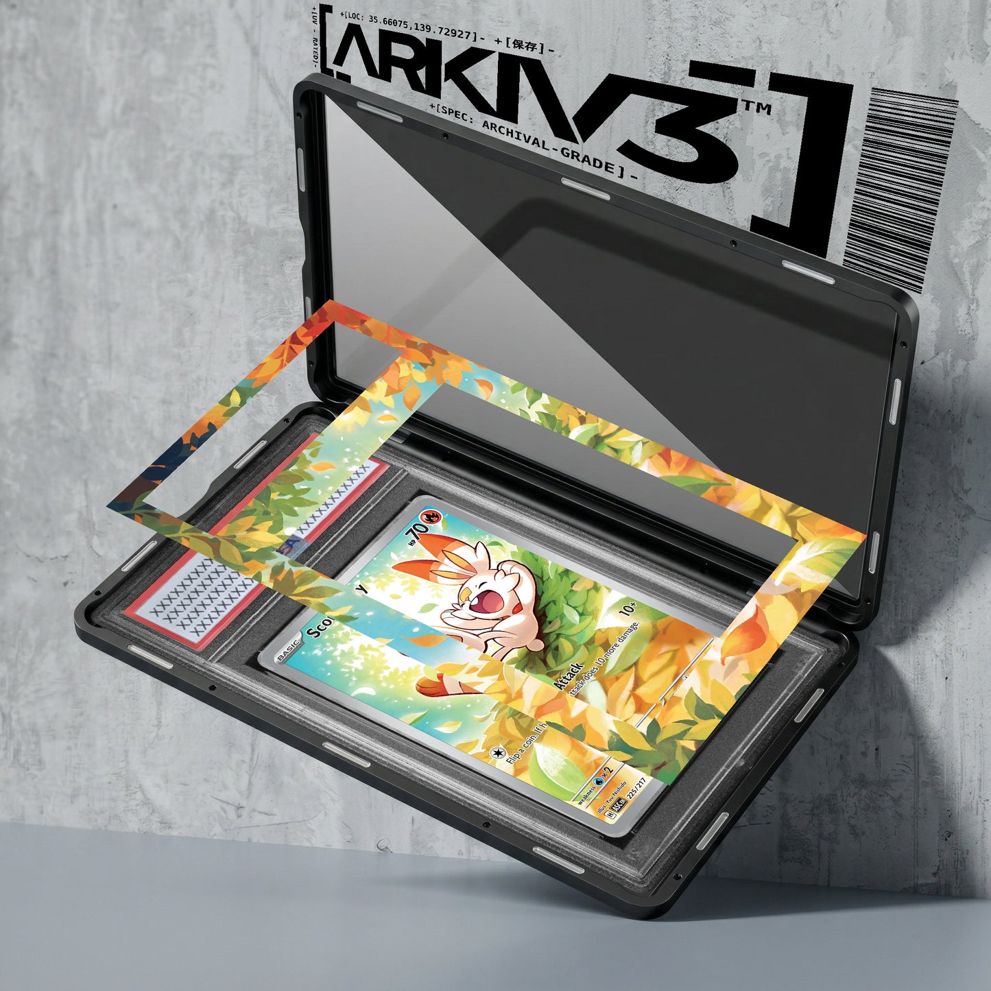 ARKIV3 PSA graded exploded mockup