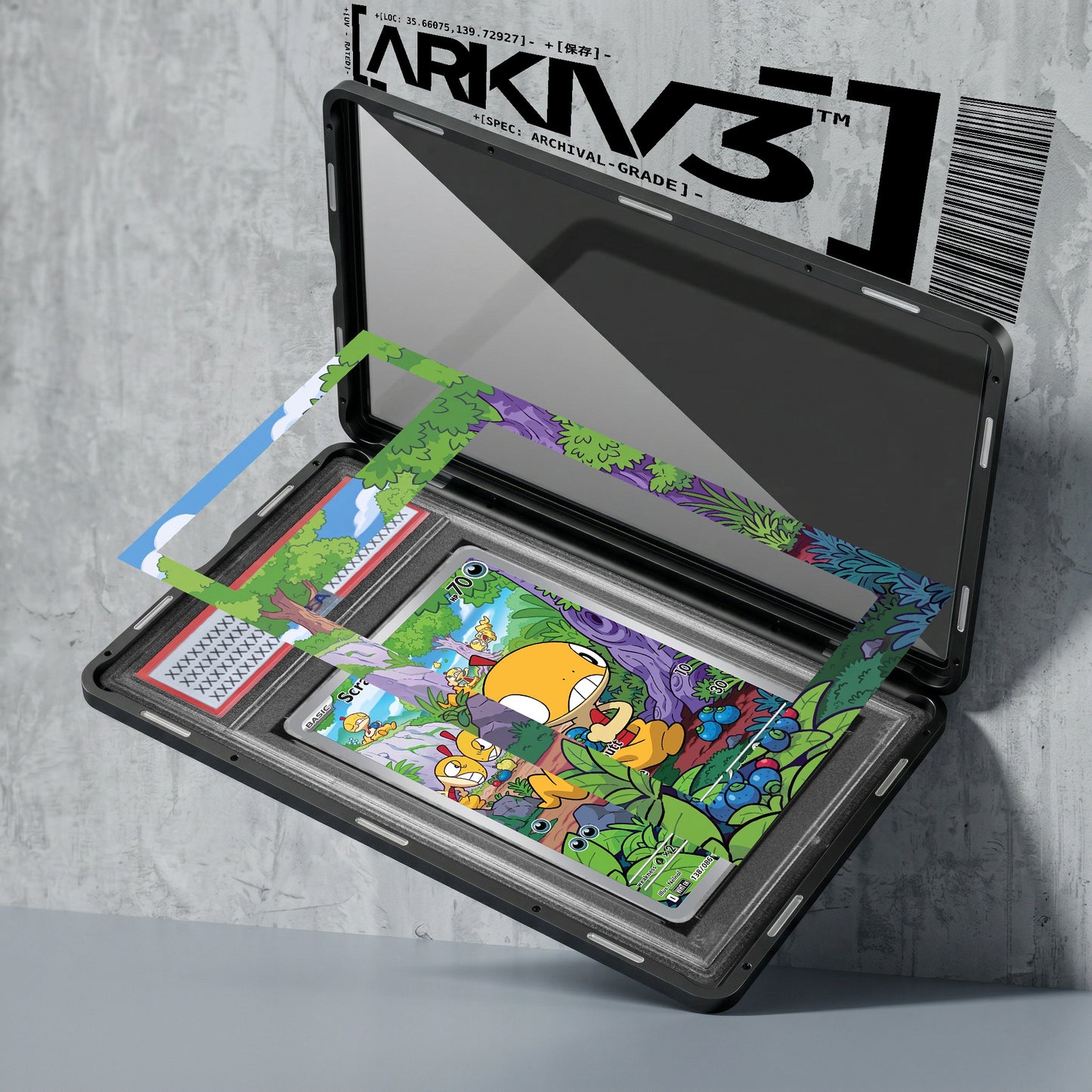 ARKIV3 PSA graded exploded mockup