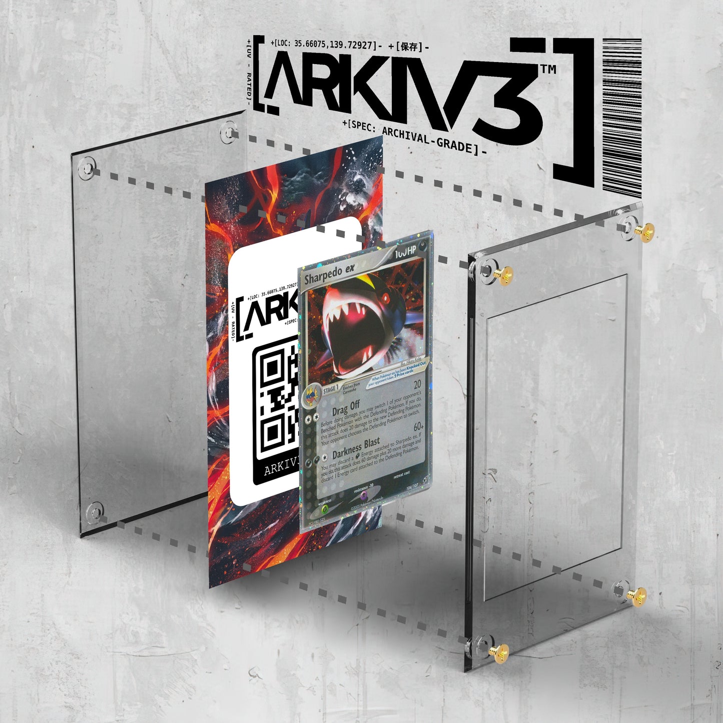 [UNIT: 104/107] // Sharpedo ex Extended Art Display Case - Raw