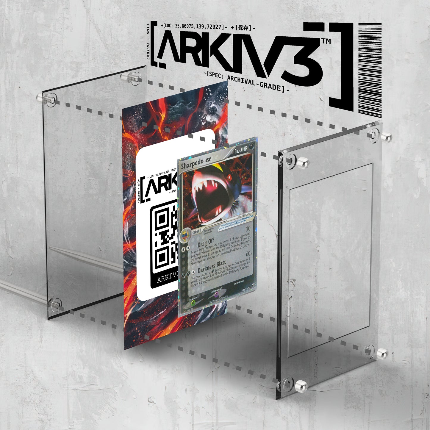 [UNIT: 104/107] // Sharpedo ex Extended Art Display Case - Raw